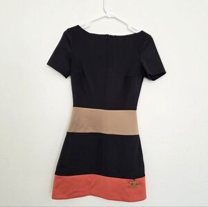 Elisabetta Franchi Boat Neck Colorblock Office Dress Made In Italy Size 38 /US 4